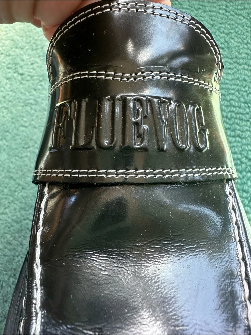 Fluevog EXCELLENT Official Linggo glossy black leather slip-on loafer- W8/M6